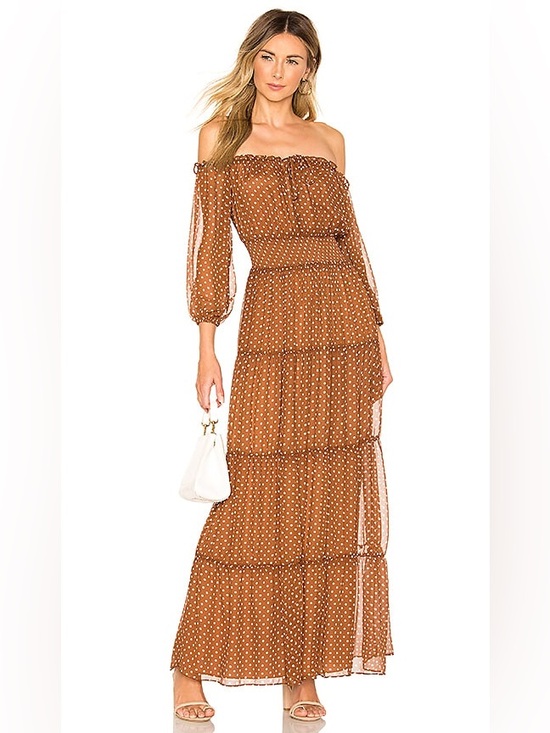 House of Harlow 1960 Dresses & Skirts - House of Harlow 1960 x REVOLVE Sapphire Dress S NWT Brown Polka Dot Maxi Dress